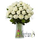 Bouquet of white roses long-stemmed